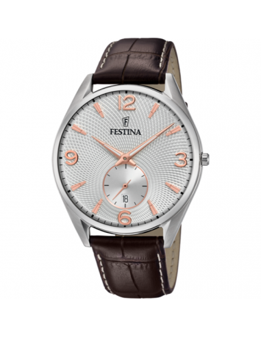 Festina Orologio Uomo F6870/1 – Cassa Acciaio, Quadrante Marrone, Vetro Minerale