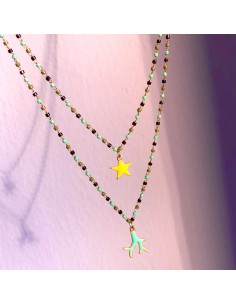 Catene ottone e perline in...