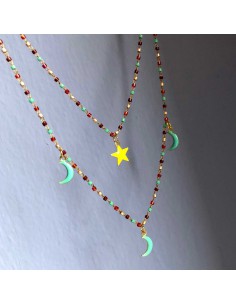 Catene ottone e perline in...